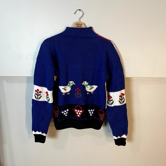 Vintage Duck & Barn Winter Christmas Holiday Knit Turtleneck Sweater Size Large - Picture 12 of 14